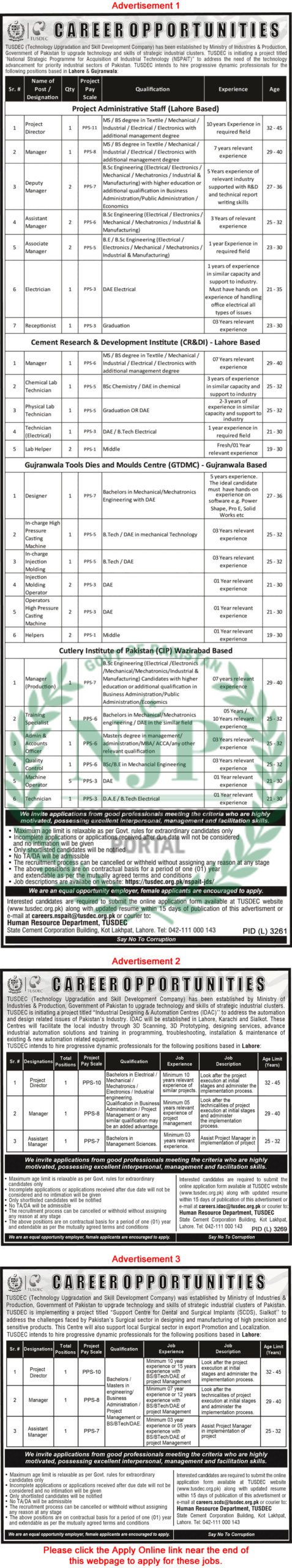 Ministry of Industries & Production Jobs Official Advertisement 2024