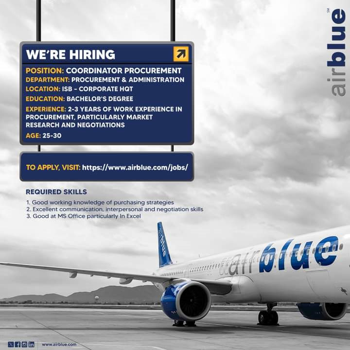 Airblue Jobs 2024 Advertisement