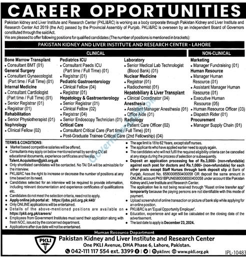  PKLI Jobs 2024 Advertisement