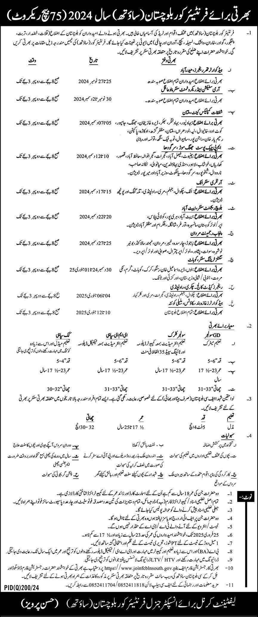 FC Balochistan Jobs 2024  Advertisement