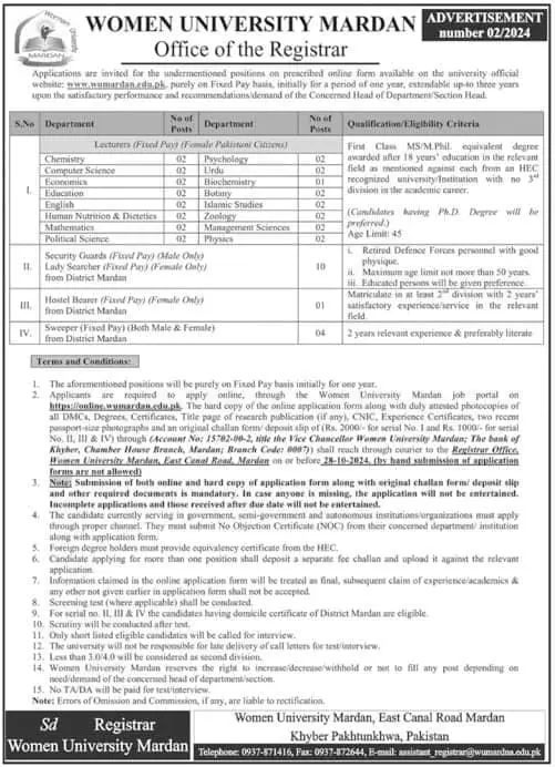 WUM Jobs 2024 Advertisement 