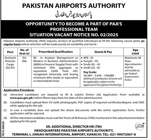 PAA Jobs 2025 Advertisement