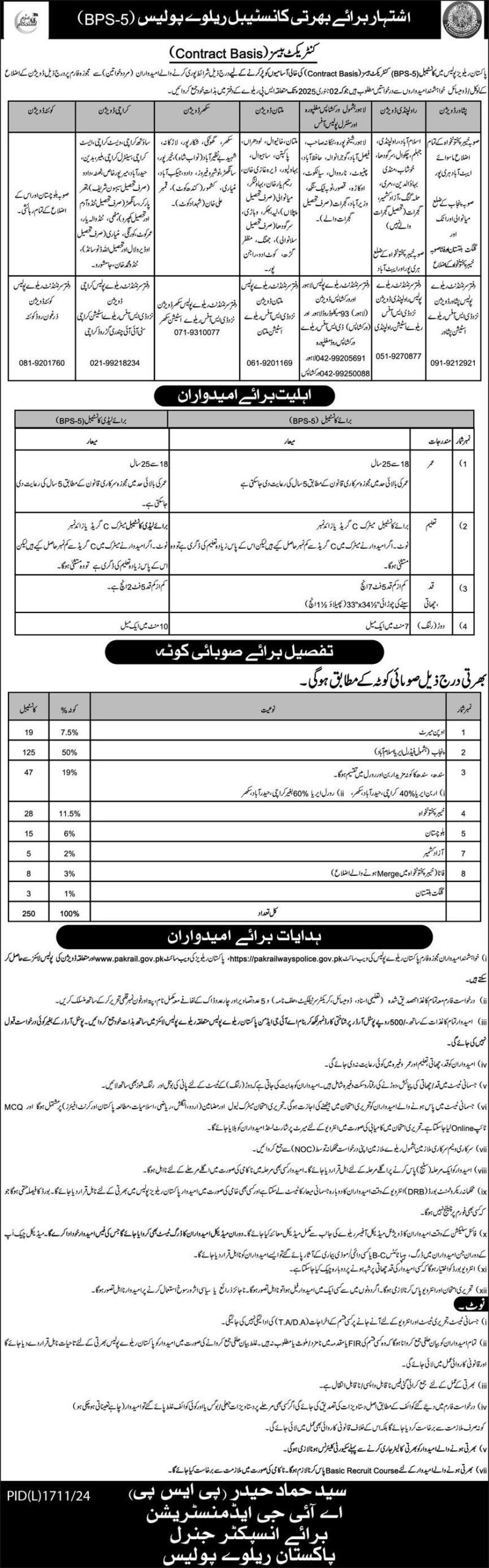 Pakistan Railway Jobs 2024 Advertisement